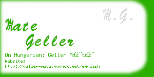 mate geller business card